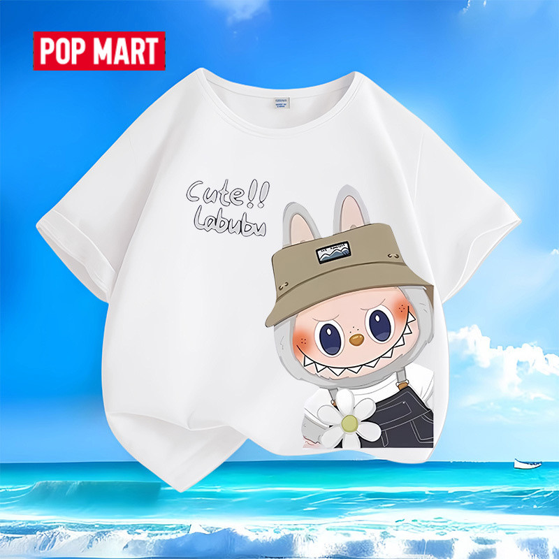 Labubu 100% Cotton Kids Short-Sleeved T-shirt round Neck Loose Top ...