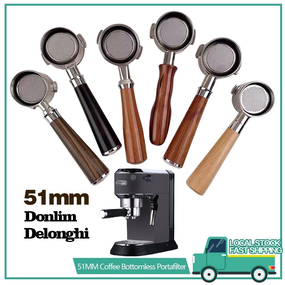 🇲🇾🚚51mm Bottomless Coffee Portafilter For Delonghi,Donlim,Coffee