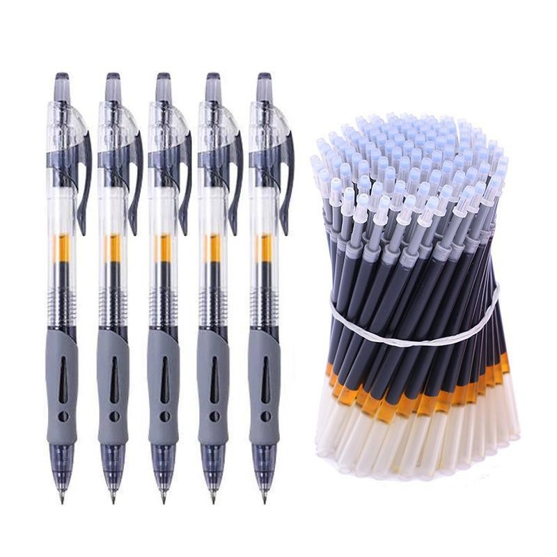 5 Pens +20 Refill Gel Pen Set 0.5mm Retractable Pen Black/Red/Blue Ink ...