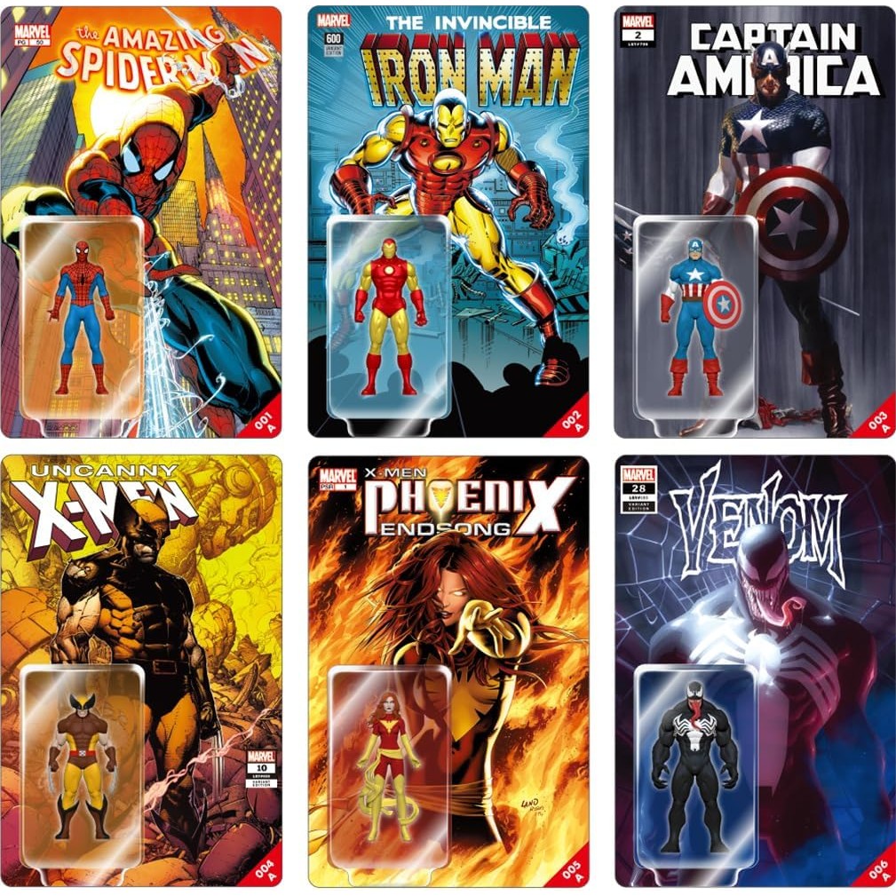 Pocket Cover Marvel Comics Series 1 Regular 6 Figures Set Non-Scale ...