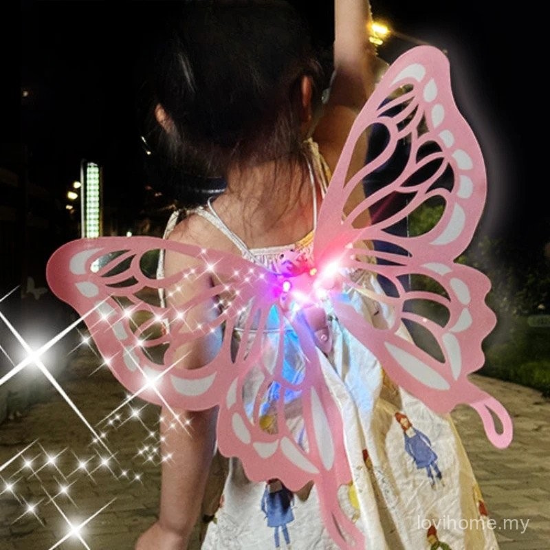 Ailes De Fée Électriques LED Vibrantes Avec Musique Pour Enfants - Costume Cosplay Halloween Noël Filles Garçons