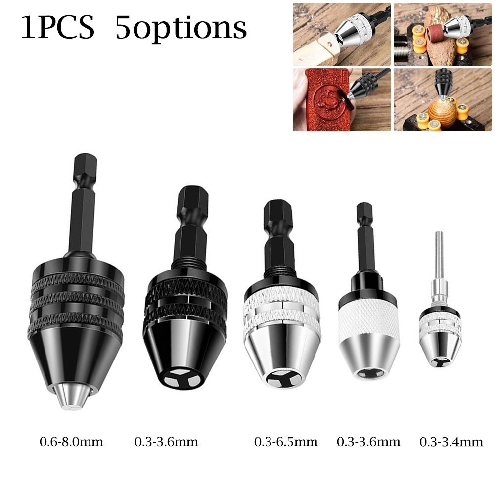 [HEST]6.35mm Hex Shank Quick Change Keyless Drill Bit Chuck Adapter