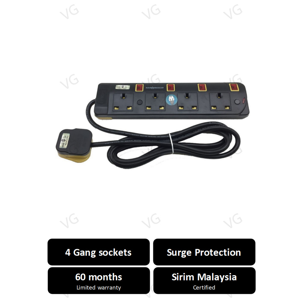 [100% Original] CENTO 4/ 5/ 6 Gang Surge Protector Socket Extension ...