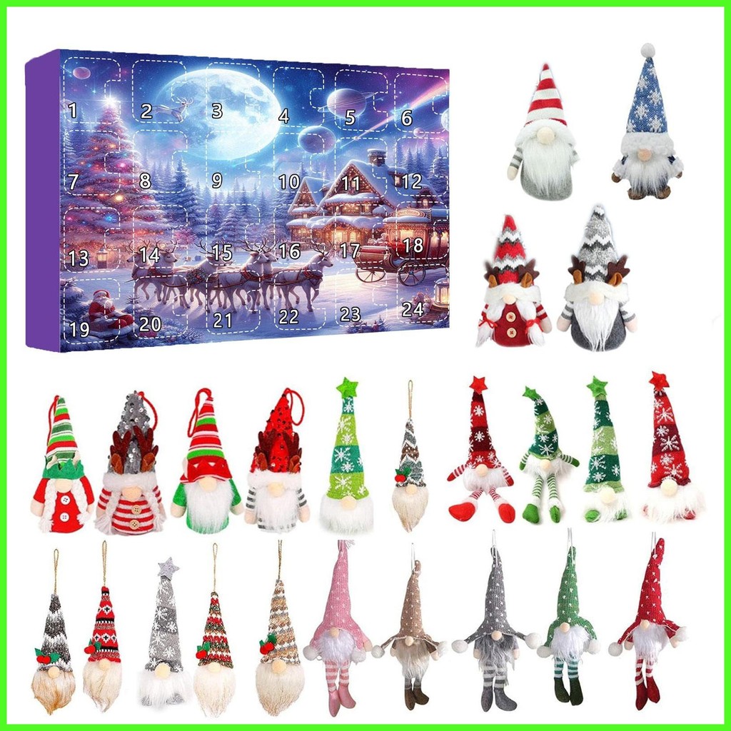 Holiday 24 Day Christmas Advent Calendar Christmas Gnome Advent Props ...