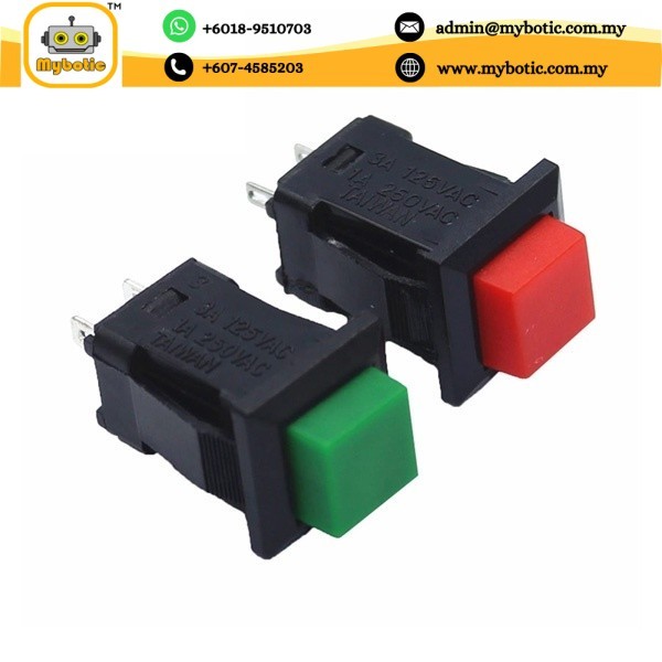 Square Push On-Off Button 2 pins (Red, Green) | Shopee Malaysia
