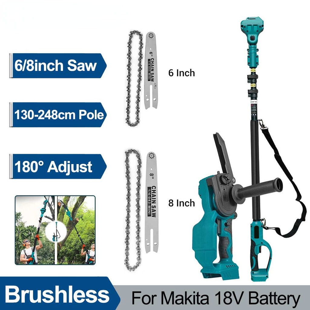 180 Degree Adjustable High Branch Pruning Telescoping Rod Brushless ...