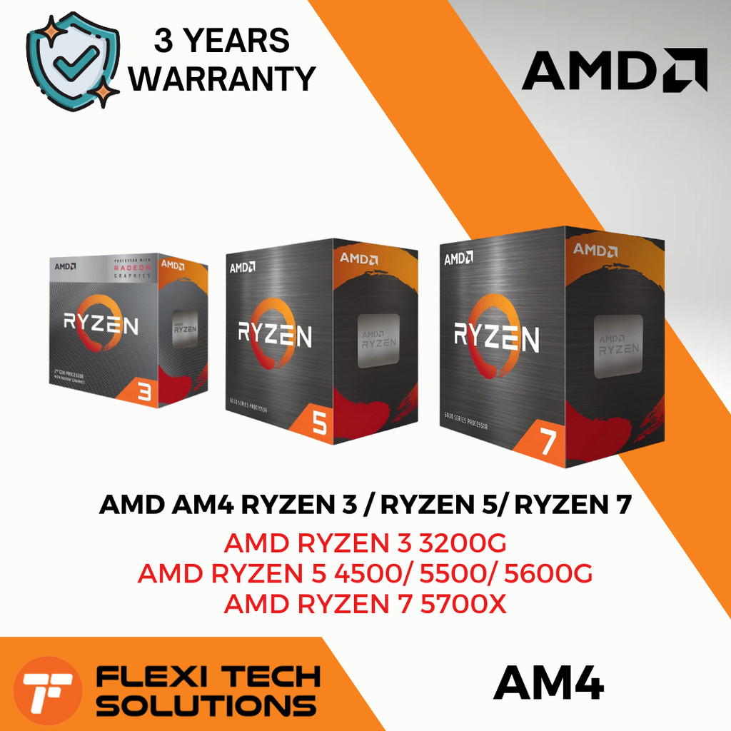 Flexi Tech AMD AM4 RYZEN 3 3200G/ RYZEN 5 4500/ 5500/ 5600G/ RYZEN 7 ...