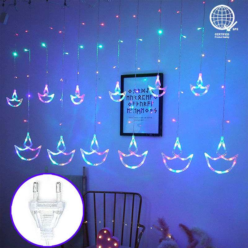 LED Deepavali Lighting Diwali Curtain Fairy String Light for Muslim EID ...