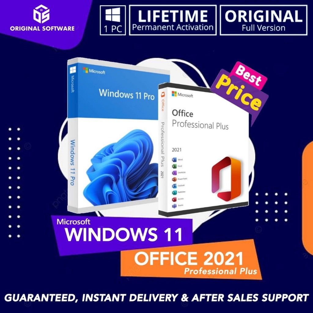 ORIGINAL Windows 11 10 Office 365 2024 2021 2019 2016 | Shopee Malaysia