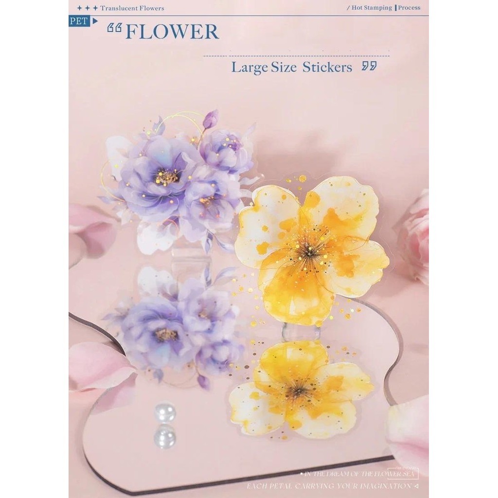 JIANWU Translucen Flowers Series Vintage Flower Bronzing Material ...
