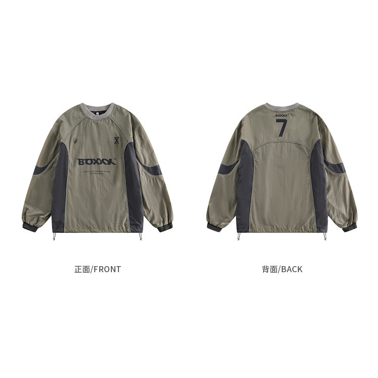 Sweater American Mechanical Style Color Matching Waterproof Pullover ...