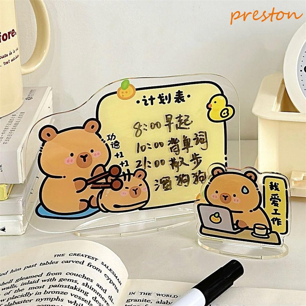 PRESTON Plan Table, Cartoon Mini Capybara Standing Schedule, Message ...