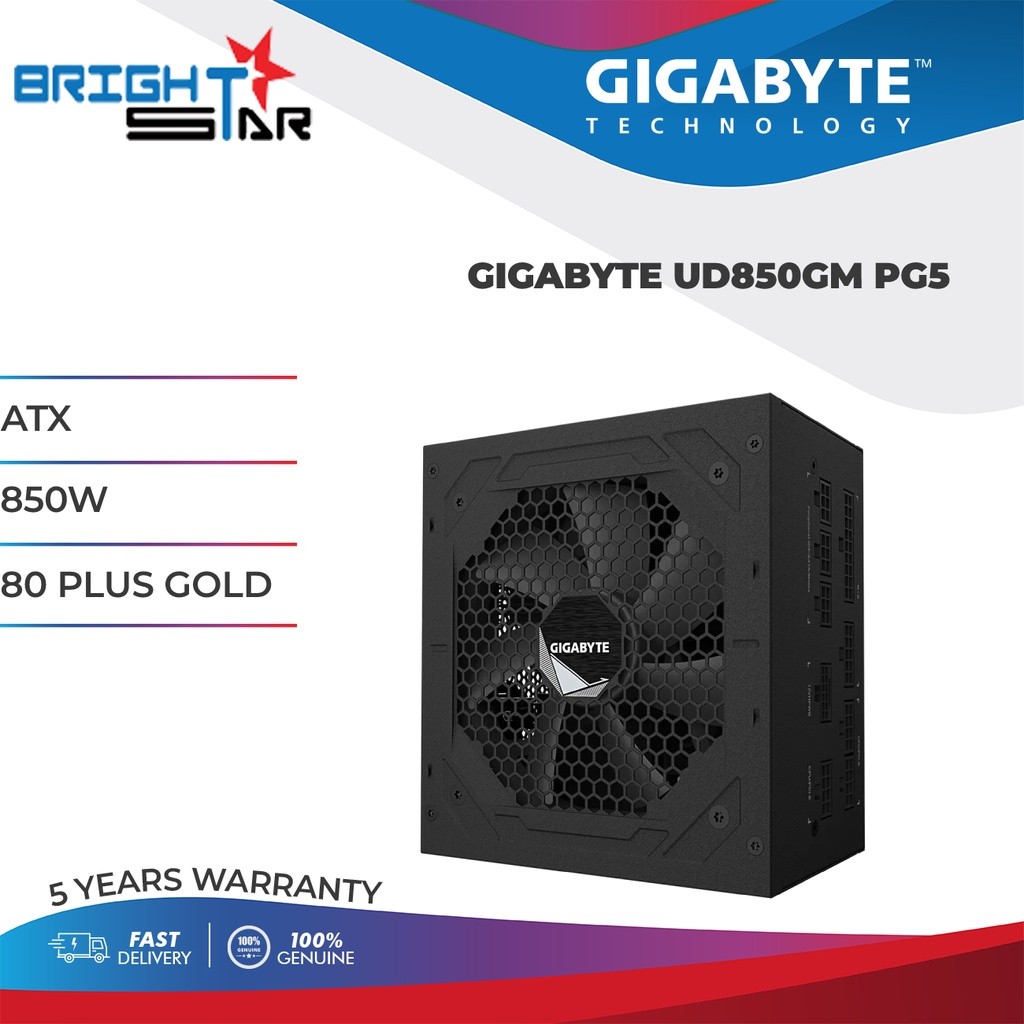 GIGABYTE UD850GM PG5 80Plus Gold Full Modular ATX Power Supply - 850W ...