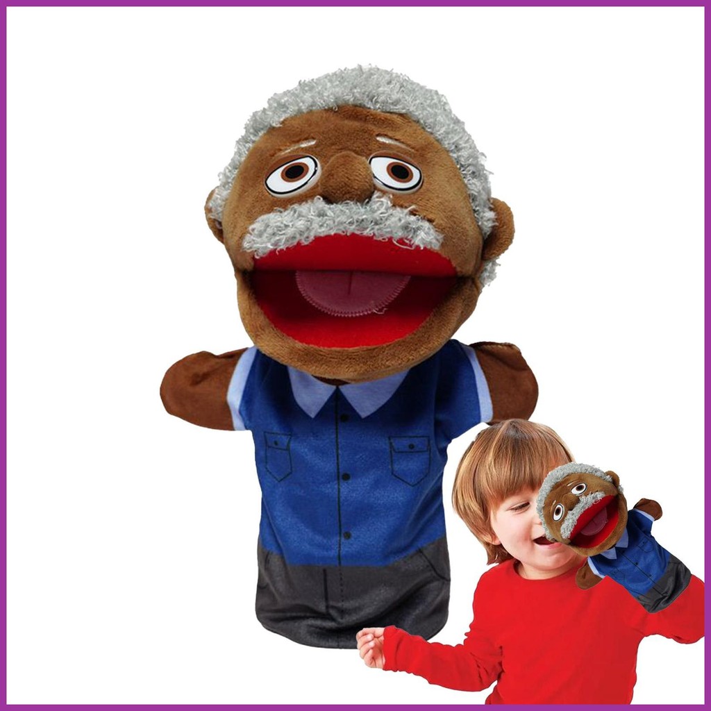 Family Hand Puppets Cartoon Black People Plush Family Puppets Wide ...