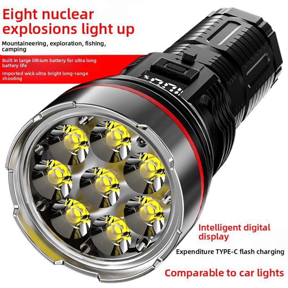 8 LED Outdoor Strong Light Ultra Bright Longrange Dimming Multi Level