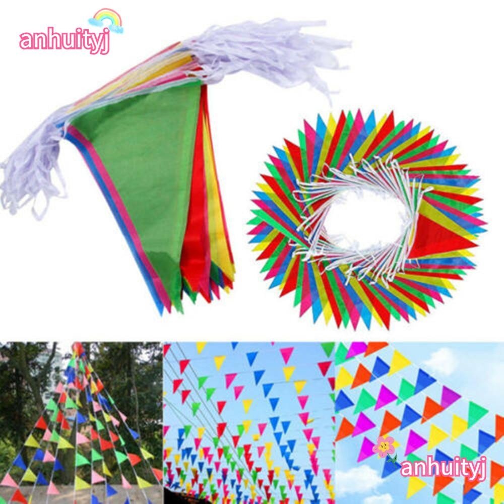 LANJ 100M Triangle Flags Festival Decor Outdoor Pennant | Shopee Malaysia