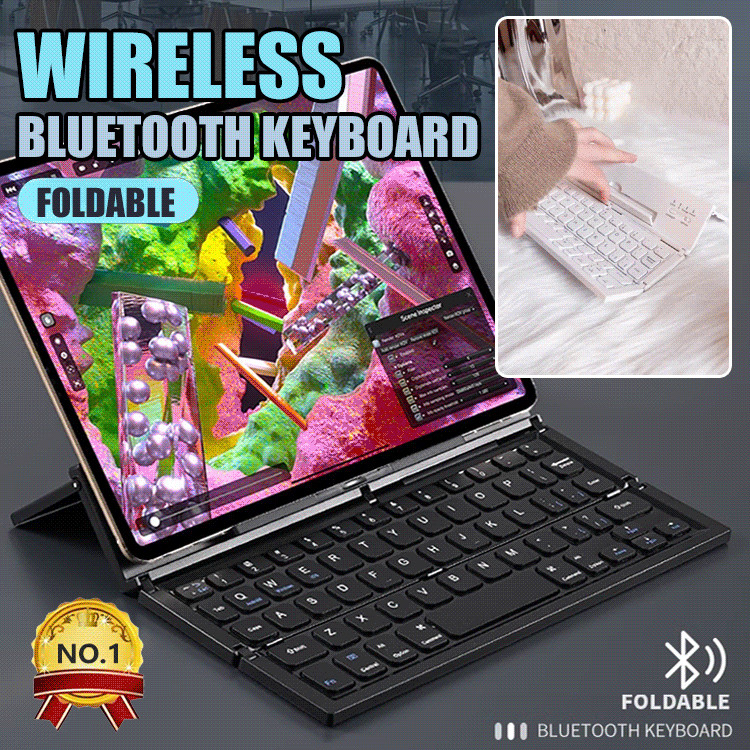 Tablet Mini Keyboard Wireless Foldable Keyboard Bluetooth Three System ...