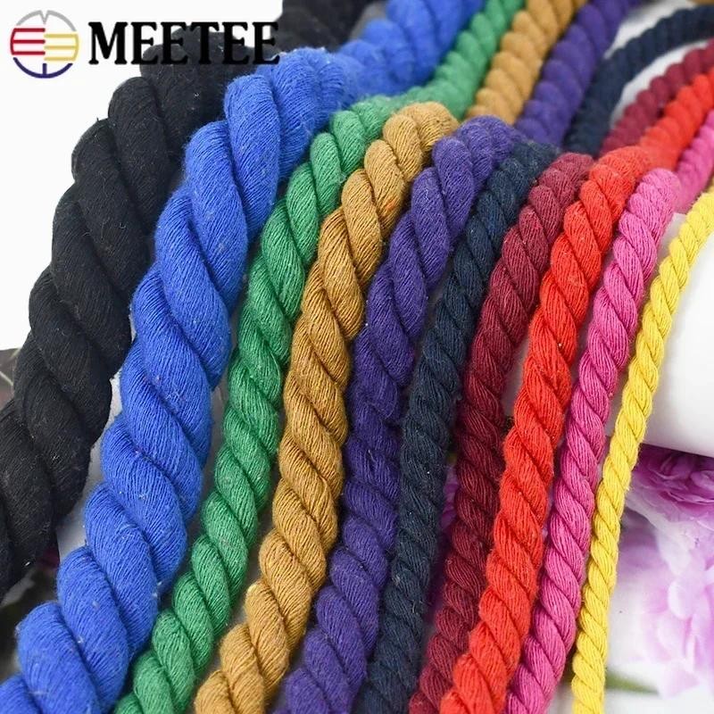 5Meters 5-18mm Colored Cotton Rope 3 Shares Twisted Cord DIY Festive ...
