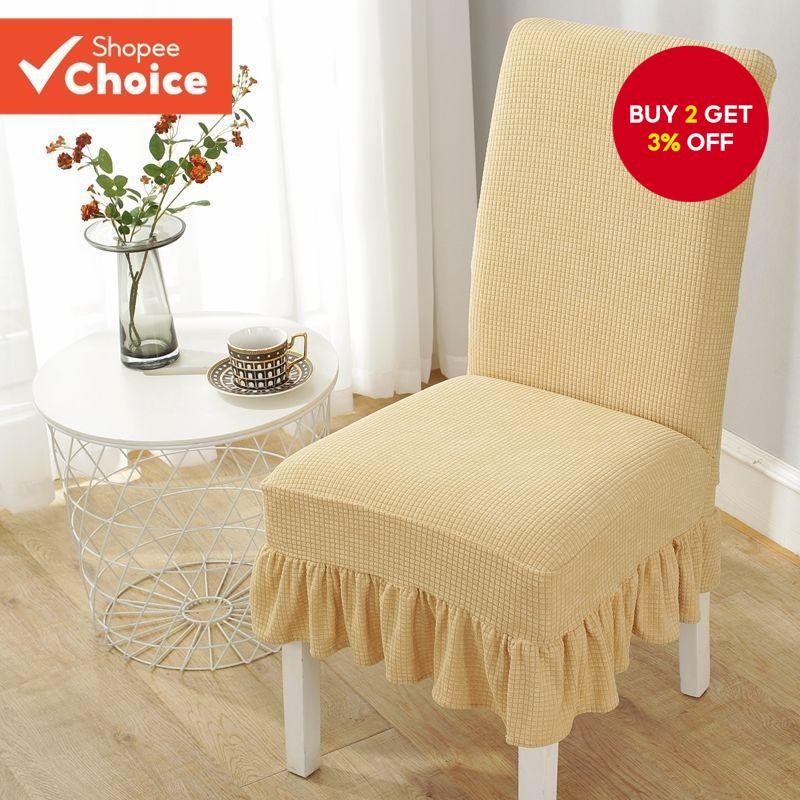 Super Soft Polar Fleece Fabric Skirt Chair Cover Modern Elastic