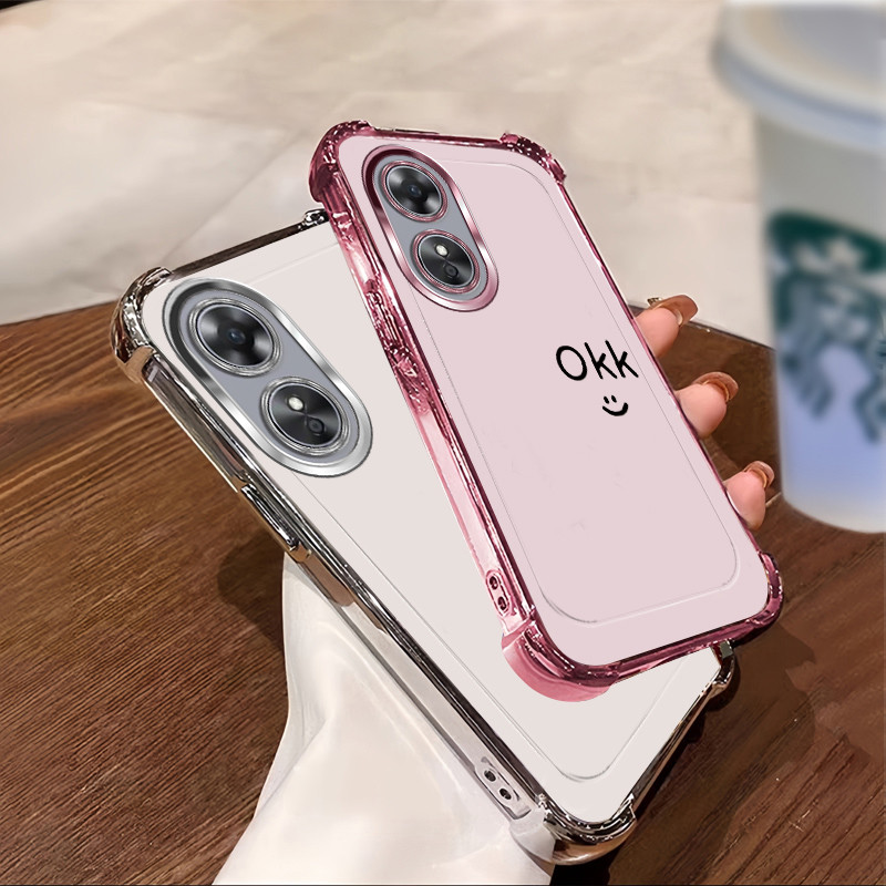 Custodia Per OPPO A98 5G RankOne - Cover In Silicone TPU Trasparente Con Disegno Gatto 3