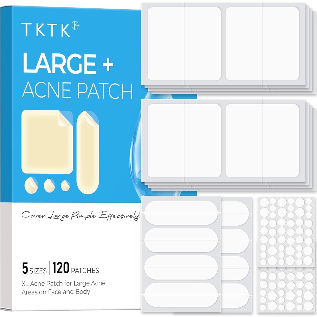 TKTK Hydrocolloid Bandages, 45 x 45 mm Large Pimple Patches for Face ...