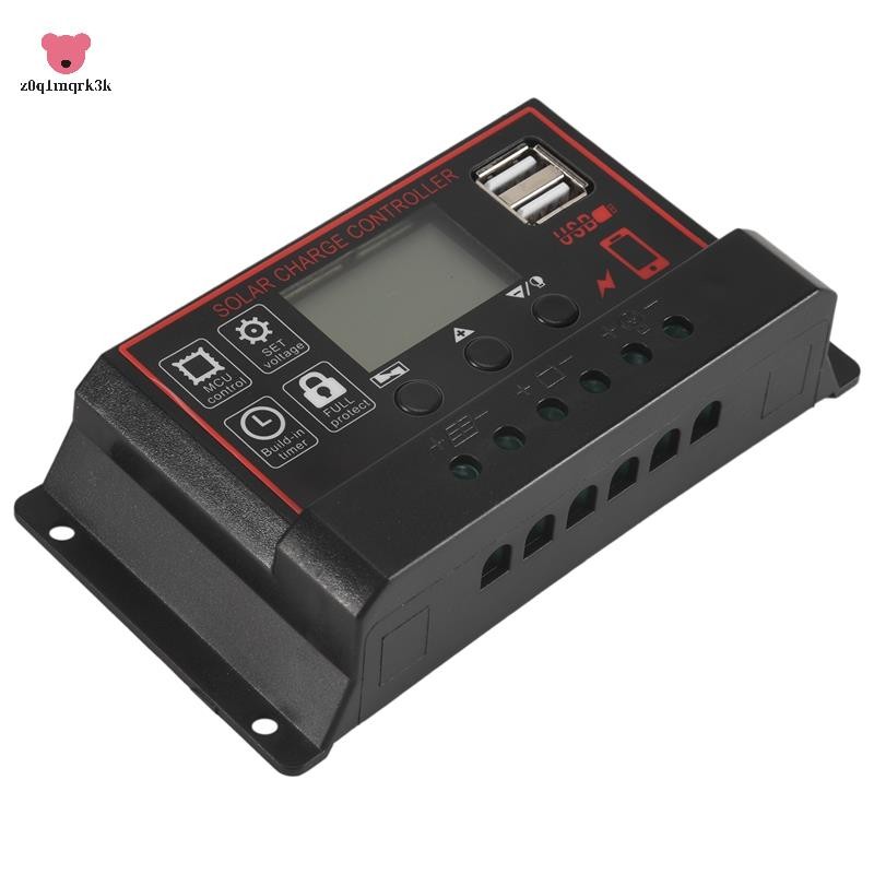 100A Solar Charge Controller Solar Panel Controller 12V 24V LCD Display ...