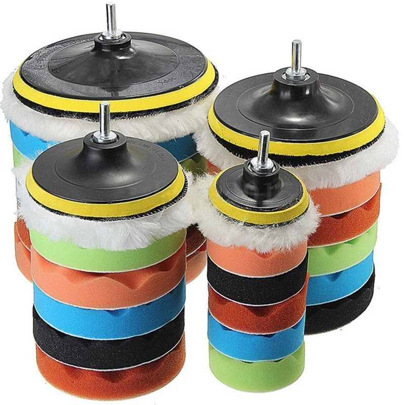 8PCS 3/4/5/6 inch Buffing Sponge Polishing Pad Kit Waxing for Car ...