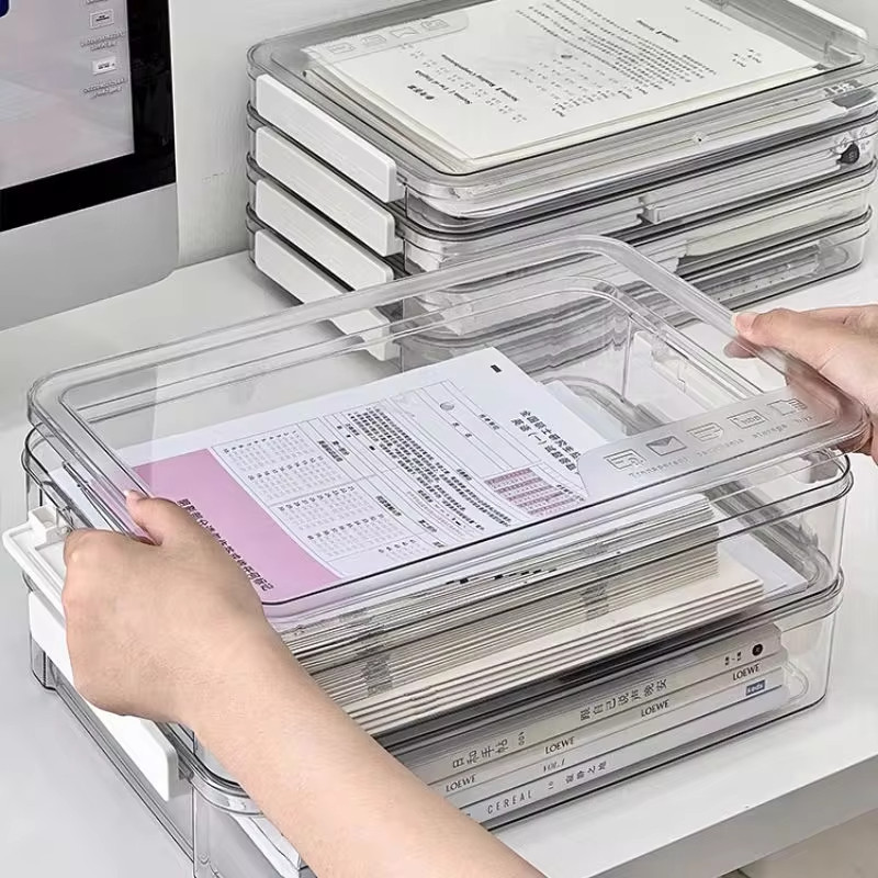 Desktop Organizer Box Desktop File Storage Box A4 Document Organizer ...