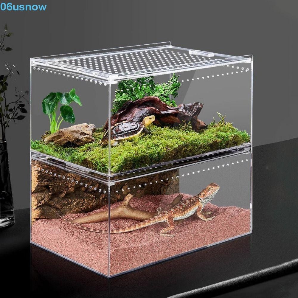 USNOW Lizard Terrarium Habitat, Breathable Transparent Reptile Breeding ...