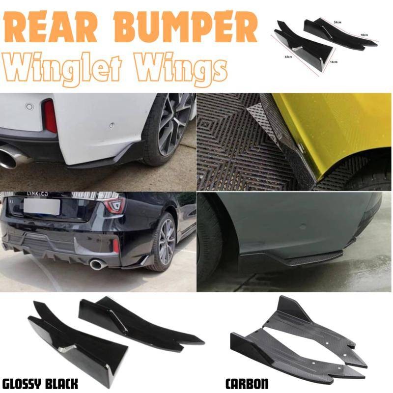 *UPGRADE DESIGN*Universal Rear Bumper Lip Diffuser Winglet Wings Anti ...