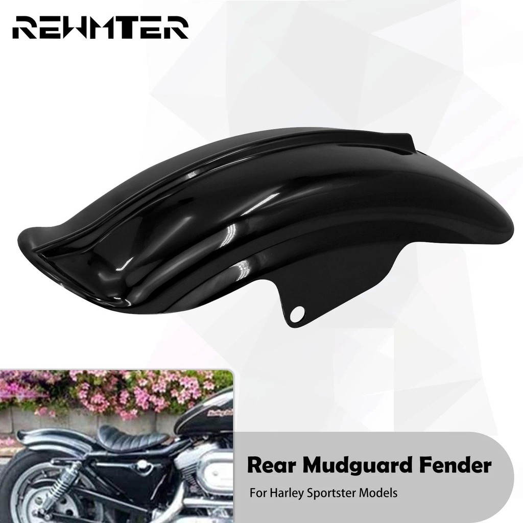 thumbnail image 2 of Black ABS Rear Mudguard Fender For Harley Sportster Cafe Racer Bobber Chooser (1994-2003) 2 of 6