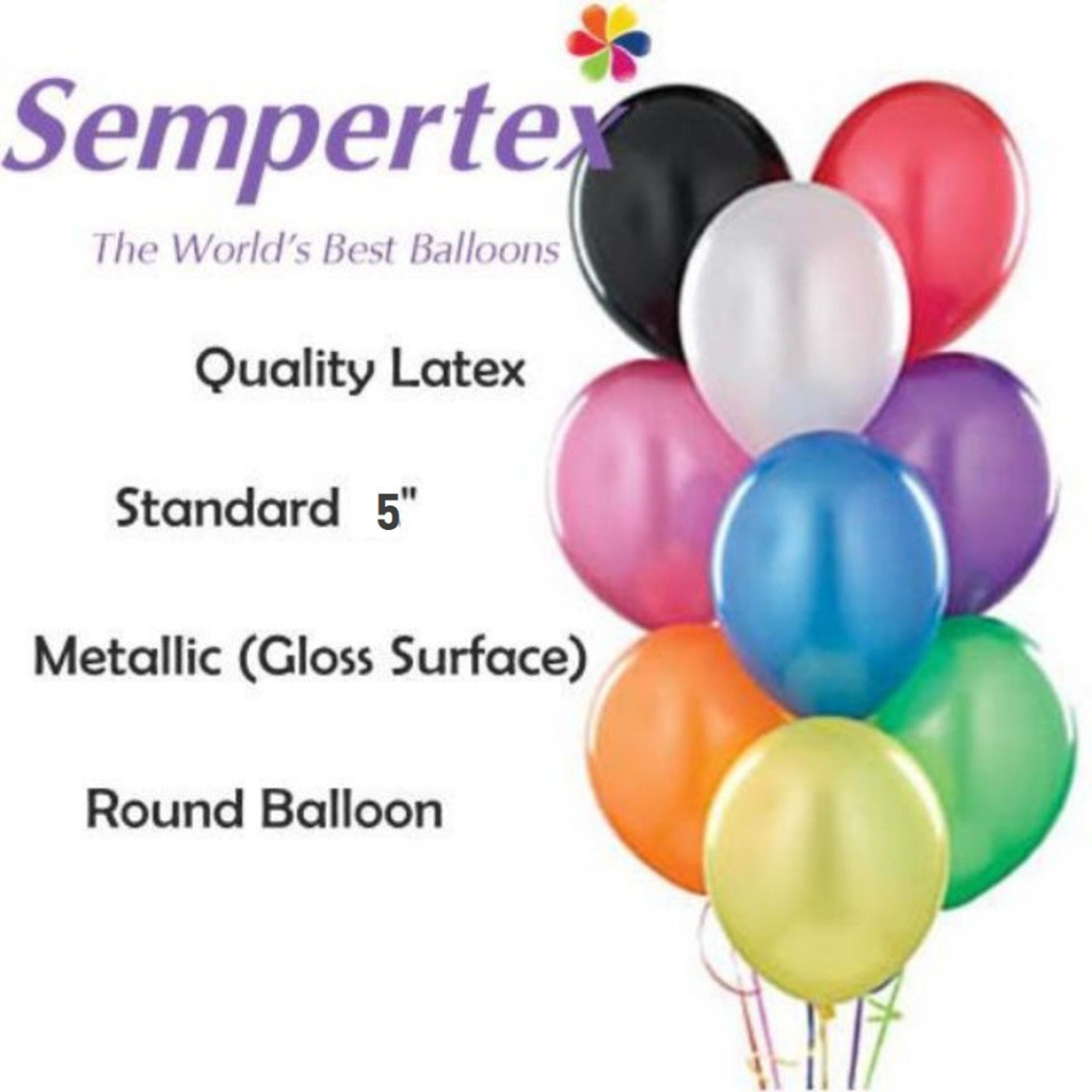 50pcs Sempertex 5'' Metallic Fashion Round Latex Colorful Belon Set for ...