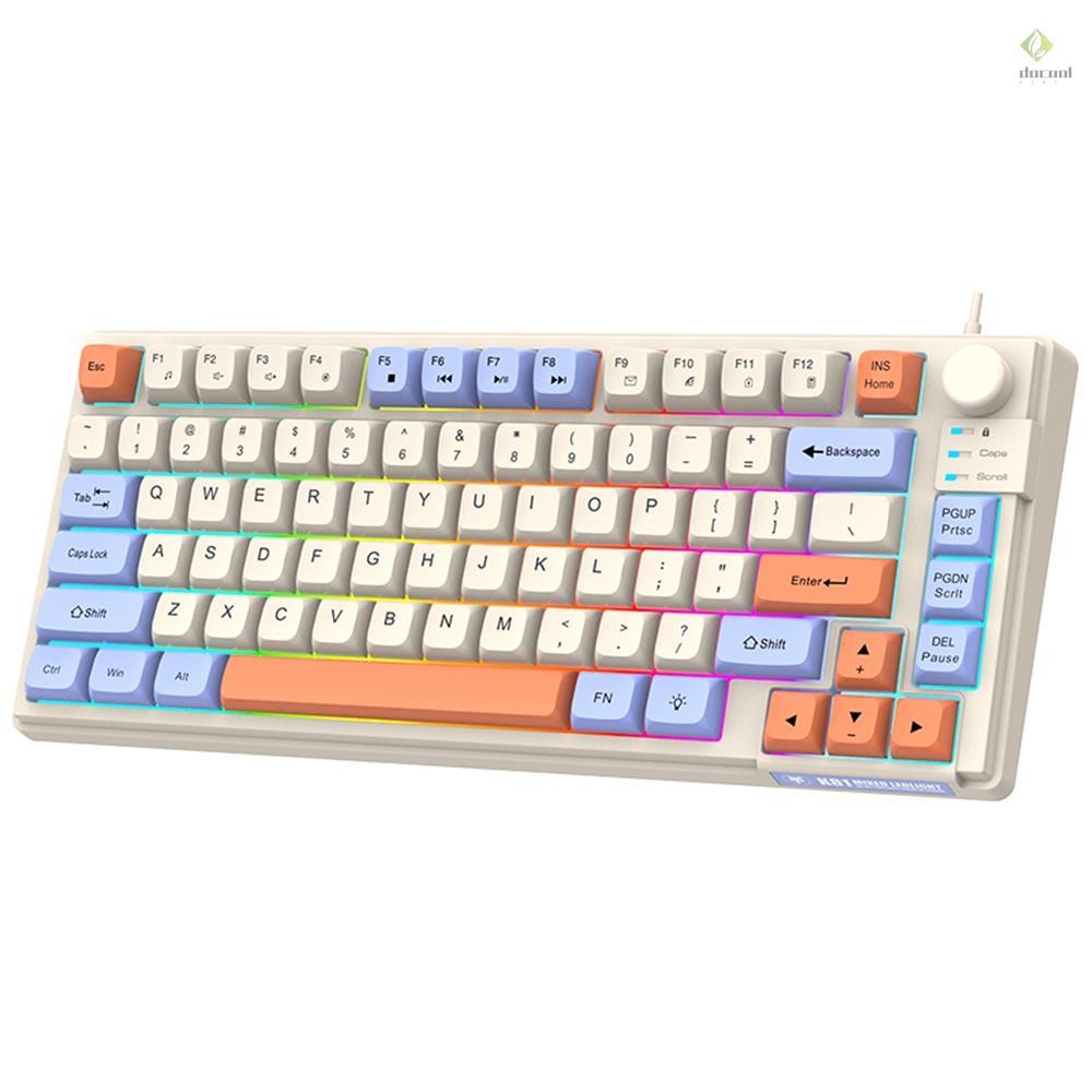 Gaming Keyboard Colourful Backlit 81-Key with Three-Color Matching ...