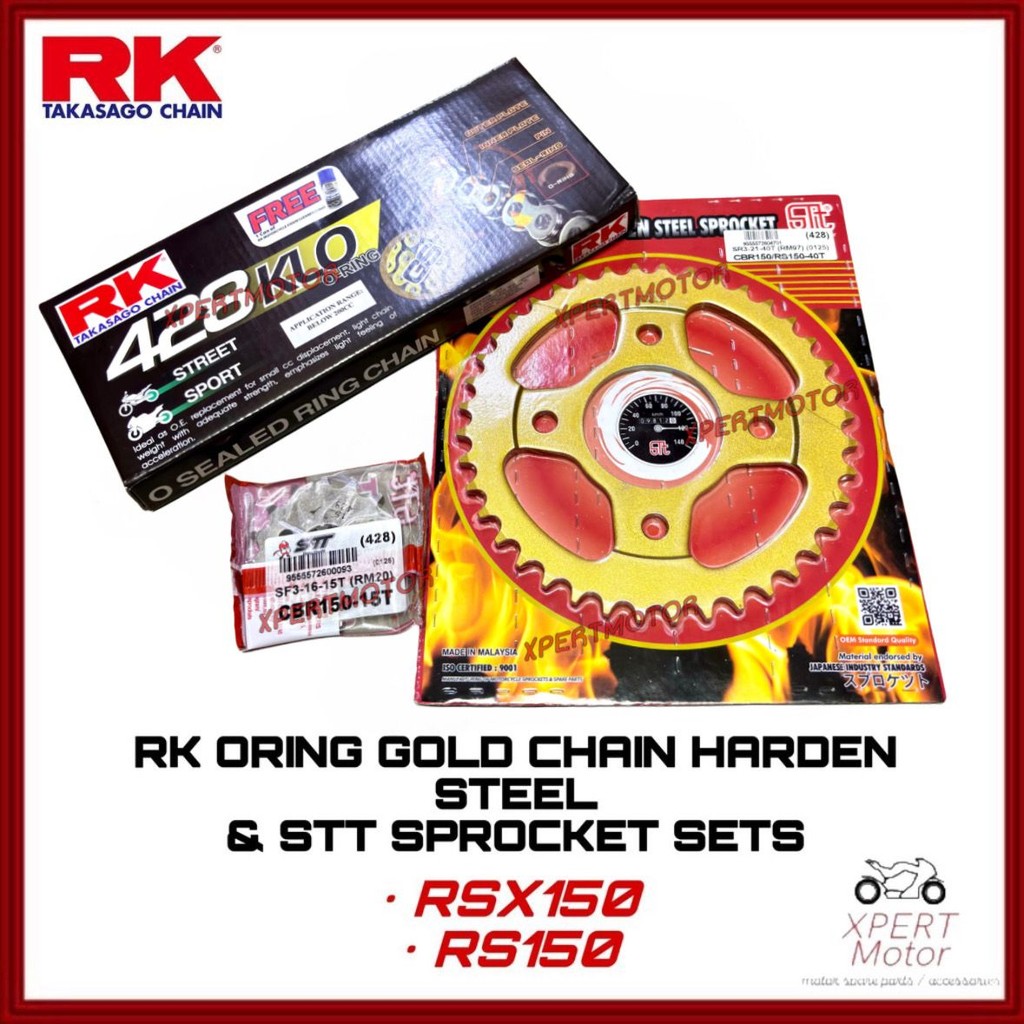 100% ORIGINAL RK RSX150 RS150 V1 V2 428 REAR SPROCKET SETS ORING RK ...