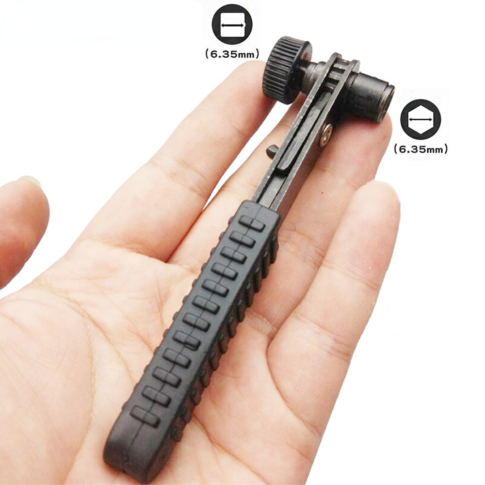 thumbnail image 2 of 1/4 Inch 90° Right Angle Ratchet Wrench - Mini Steel Screwdriver Sleeve Tool For Tight Spaces 2 of 9