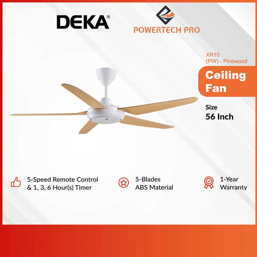 Deka Ceiling Fan with 5-Speeds & Timer Remote Control (XR10) - 60 Inch ...