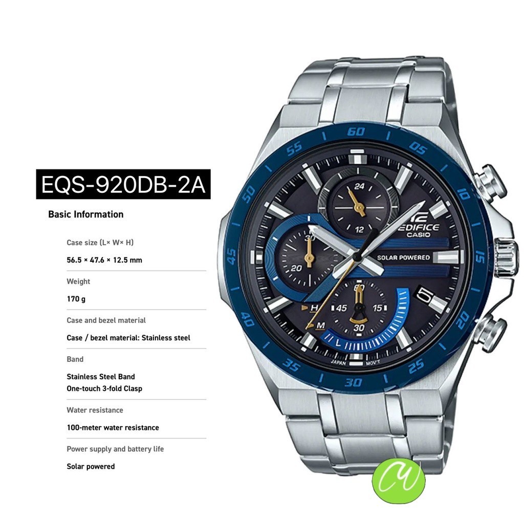 CASIO EDIFICE CASIO EDIFICE STAINLESS STEEL CHONOGRAPH TOUGH SOLAR MEN WRISTWATCH EQS 920DB 2A EQS 920DB EQS 920 Shopee Malaysia