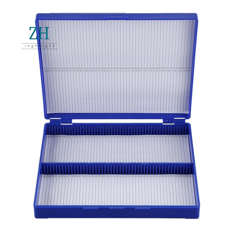 Royal Blue Plastic Rectangle Hold 100 Microslide Slide Microscope Box ...