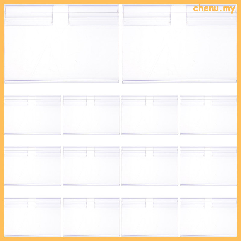 50 Pcs Labels Display Shelves Shelf Wire Holder Clip on Price Tag Clear ...