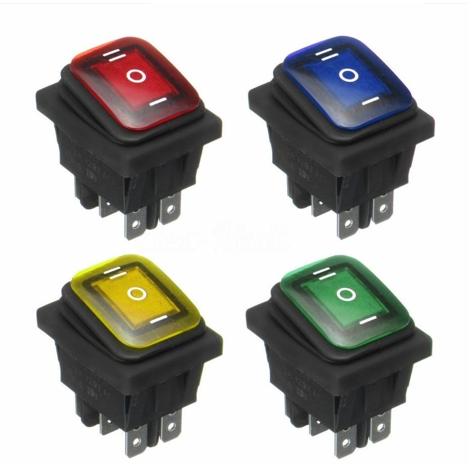[carbest1] On-Off-On 6-Pin 12V Car/Boat LED Light Rocker Toggle Switch ...