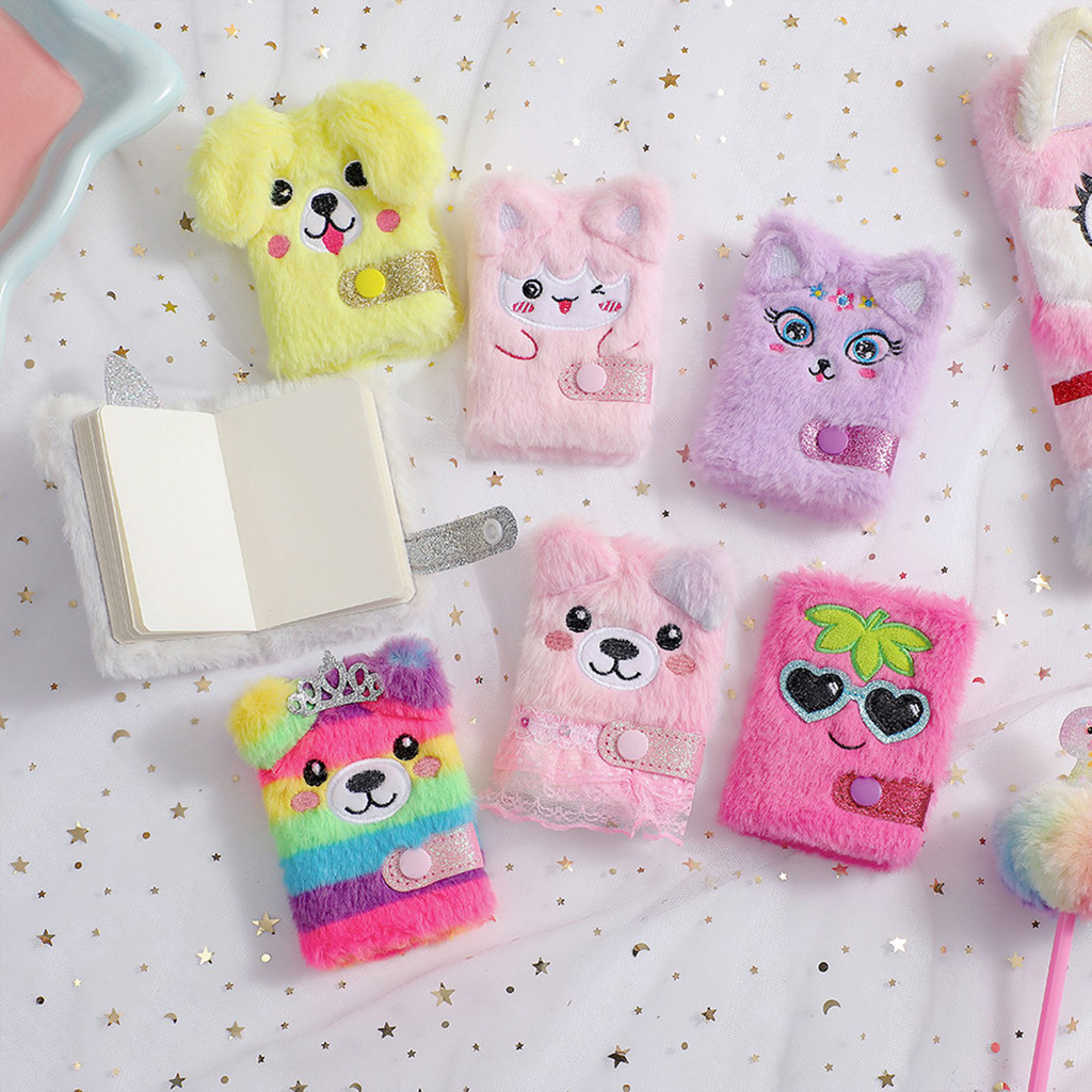 ASY Kawaii Cartoon Bunny Plush Diary Book Notebook Portable Notepad ...