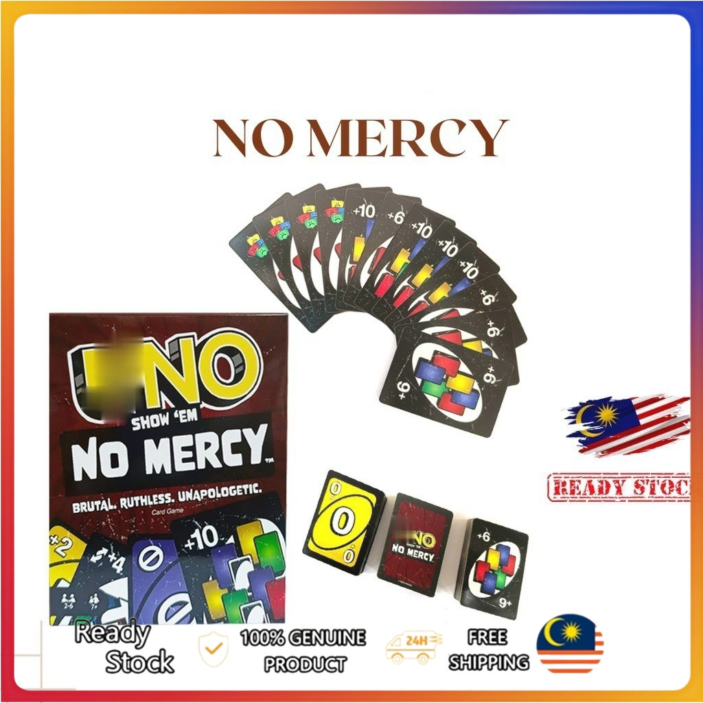 【Local Ship】Uno No Mercy Card Game- Show'em No Mercy Boardgame Family ...