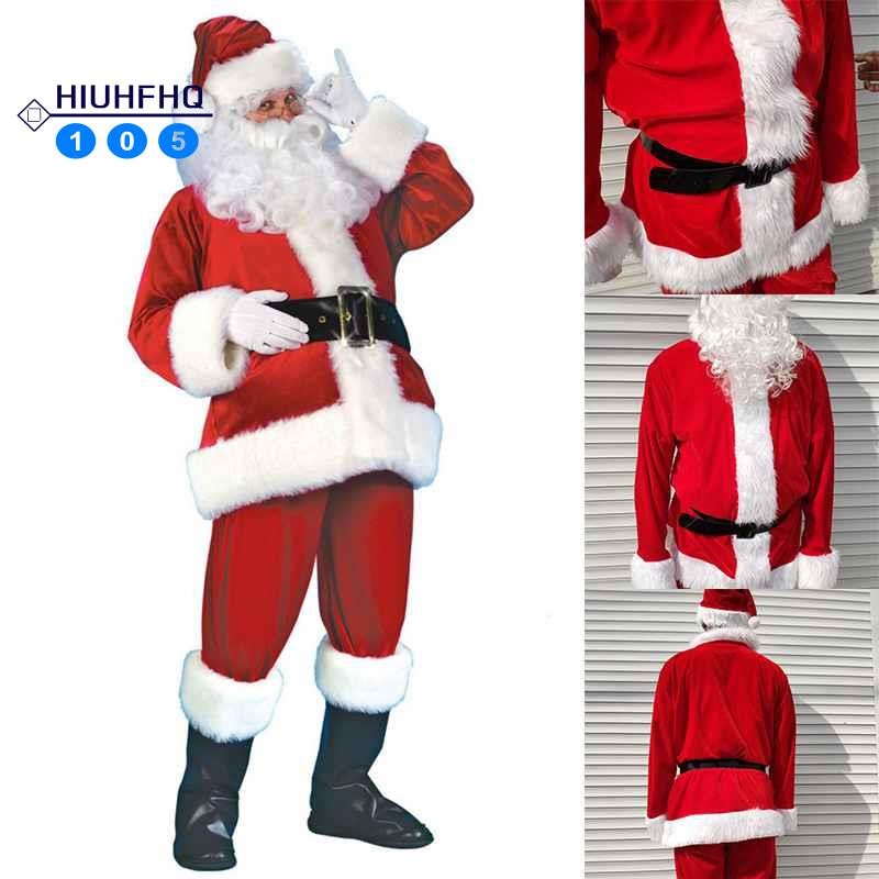 Santa Claus Costume for Men Christmas Santa Costume Adult Santa Suit