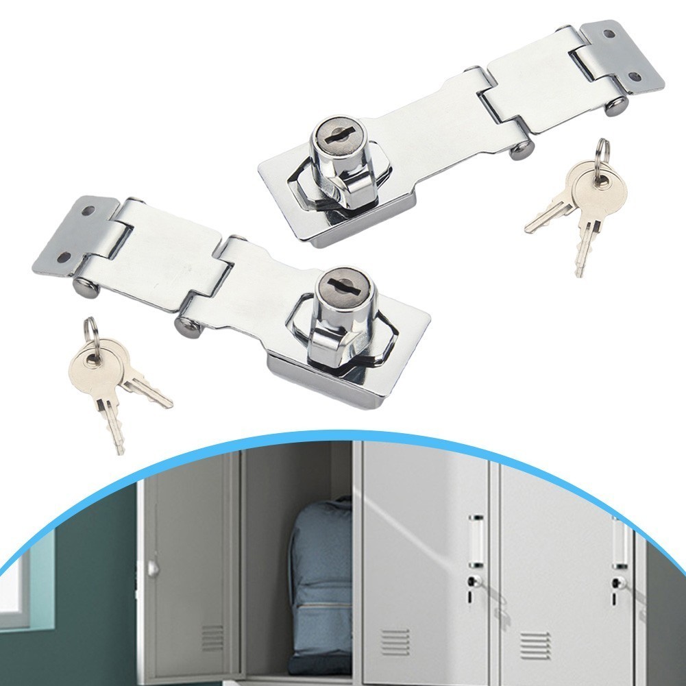 Easy Install Metal Hasp Lock with Keys for Cabinet and Shed Protection ...