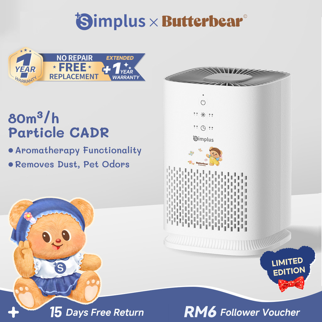 【Simplus×Butterbear】Air Purifier Mini Compact Desktop Bedroom HEPA H11 ...