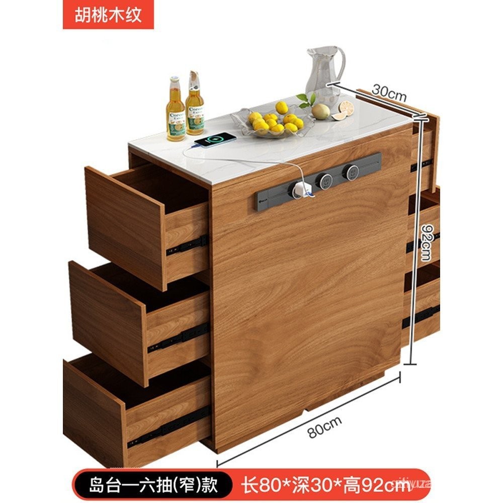 Solid Wood Island Kitchen Dining Room Mobile Island Stand Single Island ...