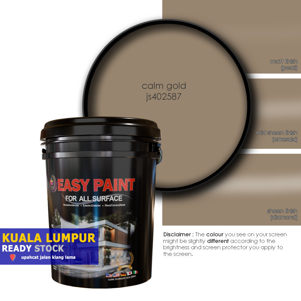 18 Liter - CALM GOLD JS402587, Easy Paint for interior & exterior wall ...