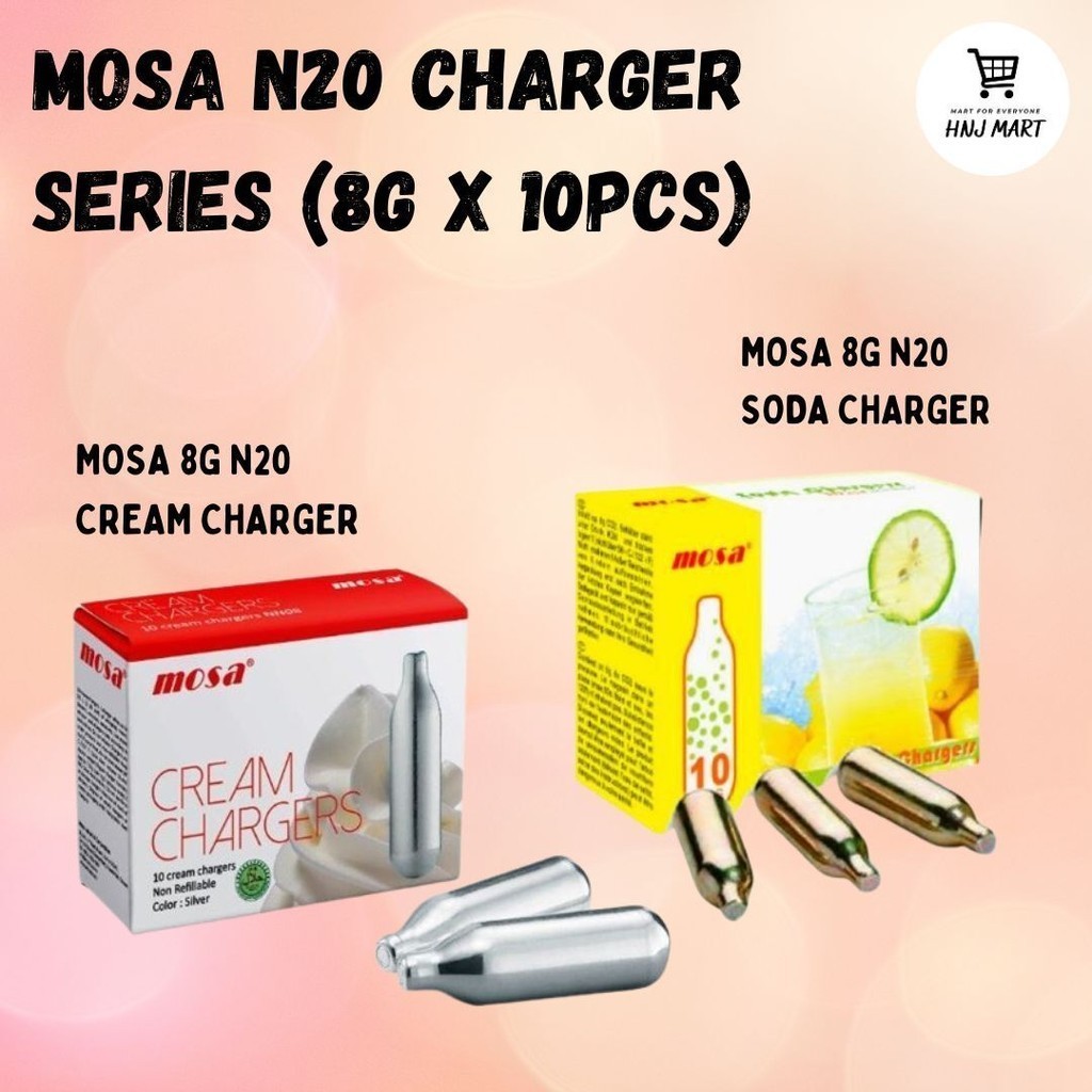 MOSA N20 CREAM CHARGER/ MOSA 8G N20 SODA CHARGER (8g x 10pcs) | Shopee ...