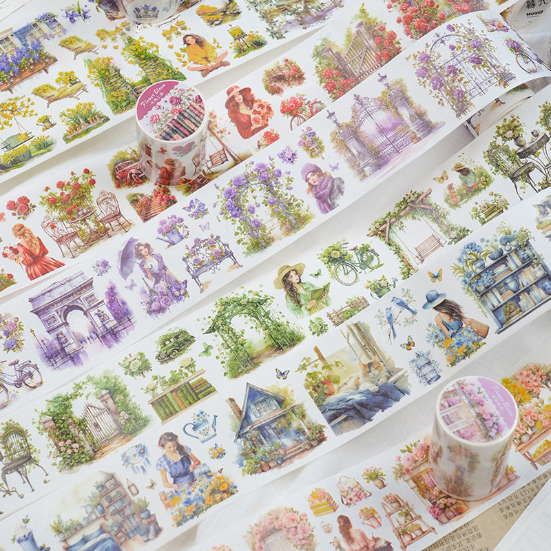 Journamm 55mm*2m Washi paper Tape Plant girl Decor Sticker Scrapbooking ...