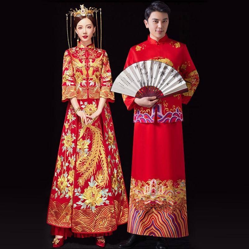 Have Low Price Sample Clothes Bride 2024 Summer Women's Dragon Phoenix